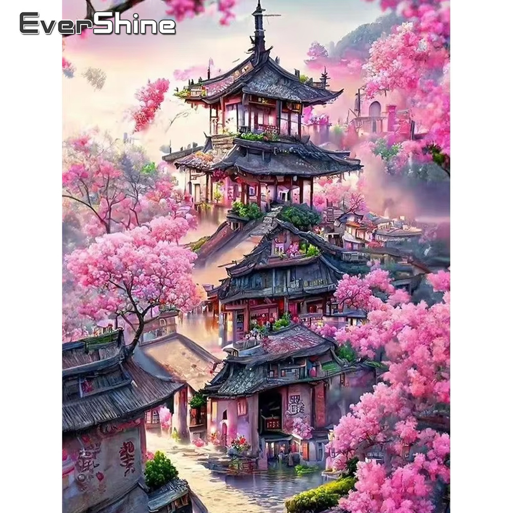 Photography Architecture - Momoart 다이아몬드 자수 하우스 풍경 그림