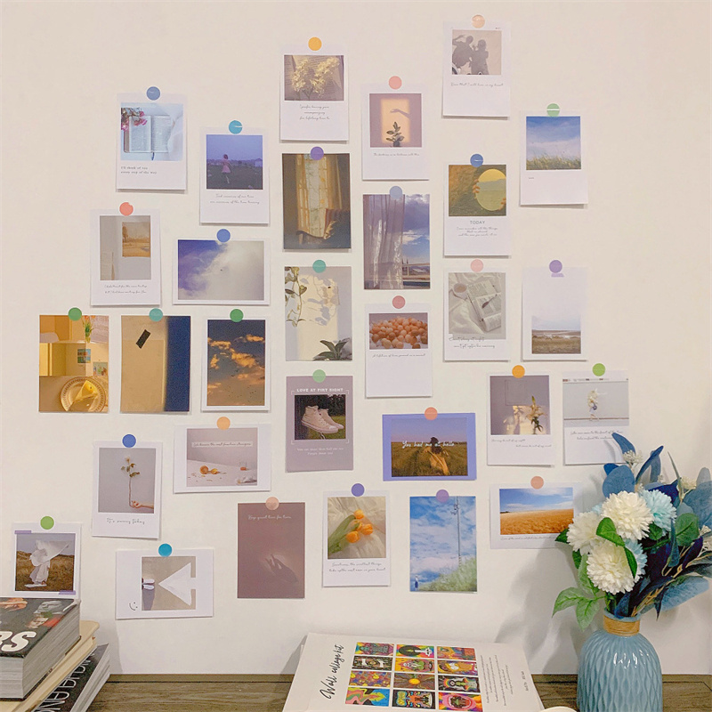 30Pcs 로맨틱 아트 포스터 스티커 사진 마크 카드  - Photography Poster 리뷰 및 가격