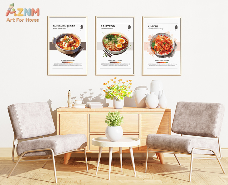 AZNM 프레임리스 캔버스 포스터 한국 음식 프린트,  - Photography Of Food 리뷰 및 가격