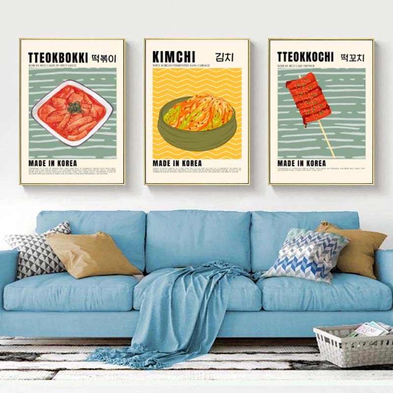 아시아 음식 캔버스 회화 포스터 일본라면 한국 김치 요 - Photography Of Food 리뷰 및 가격