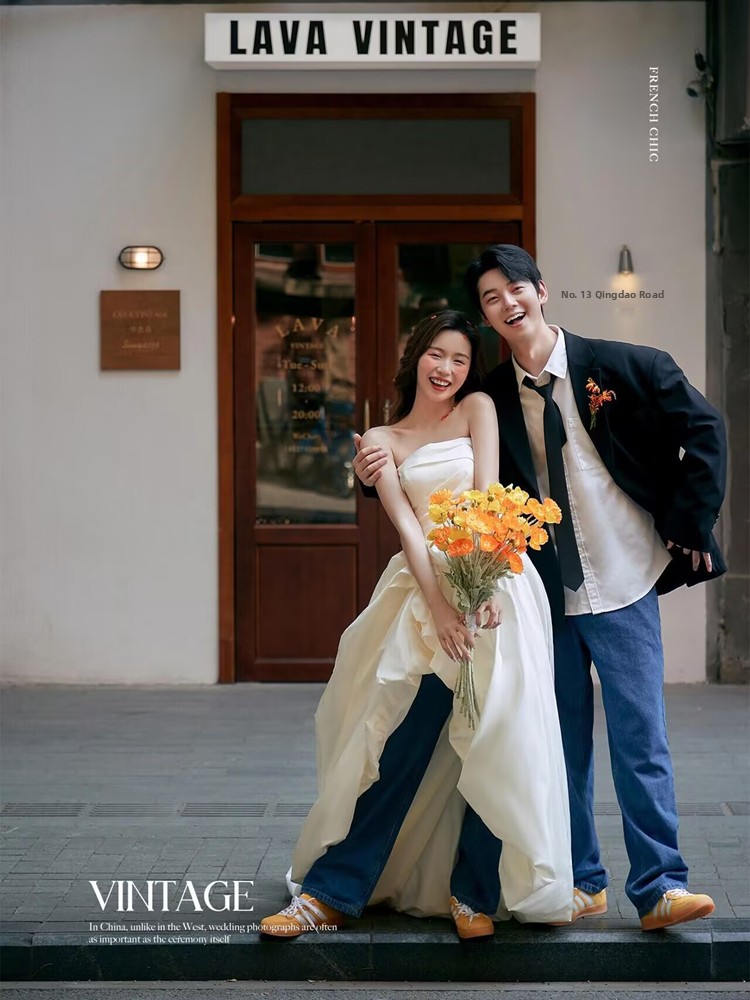 유행하는 한국 스타일 데님 스트리트 스냅 웨딩드레스 커 - Photography Street 리뷰 및 가격