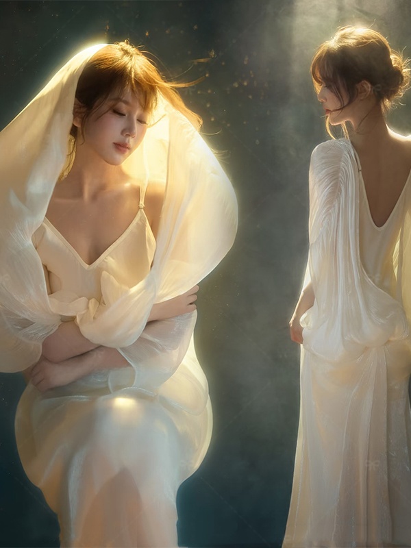 시크 미니멀리스트 예술 사진 스튜디오 신상 백리스 가운 - Photography Zen 리뷰 및 가격