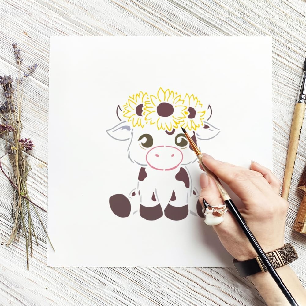 12PCS 귀여운 송아지 그림 스텐실(페인트 브러시 포 - Photography Technique 리뷰 및 가격