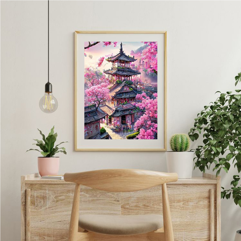 Momoart 다이아몬드 자수 하우스 풍경 그림 크로스 - Photography Architecture 리뷰 및 가격