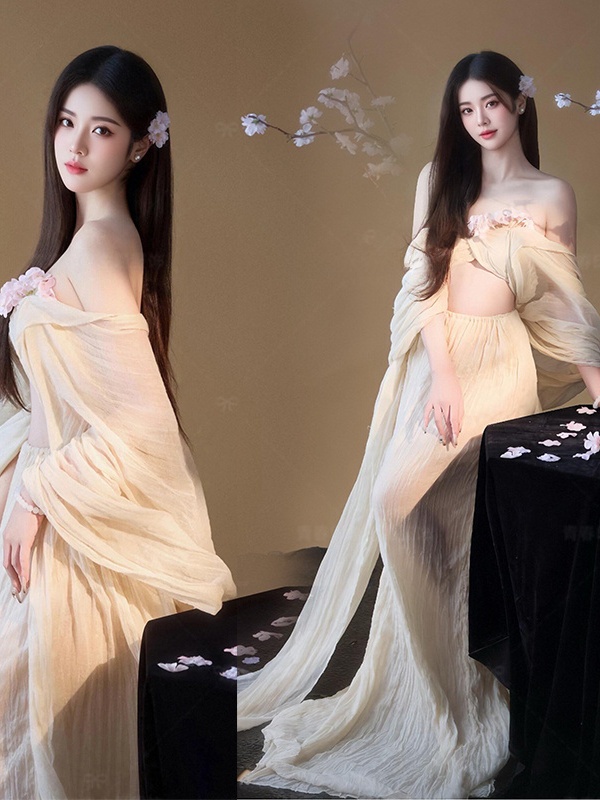 레트로 스타일 롱 드레스 중국 사진 촬영 의상 초상화  - Photography Zen 리뷰 및 가격