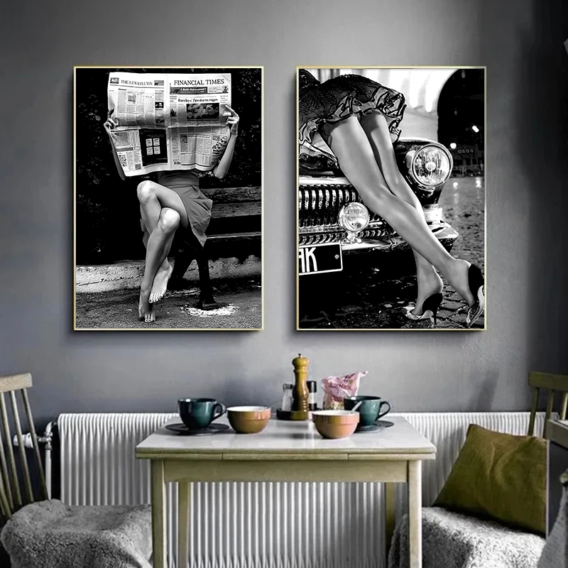 빈티지 흑백 섹시한 여성 음주 및 흡연 포스터 사진 H - Photography Poster 리뷰 및 가격
