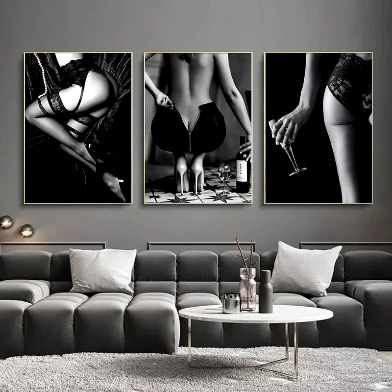 빈티지 흑백 섹시한 여성 음주 및 흡연 포스터 사진 H - Photography Poster 리뷰 및 가격